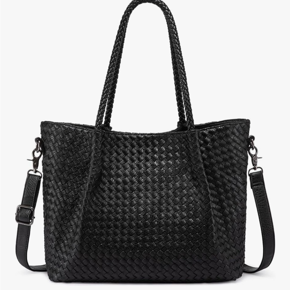 Lovevook woven tote bag.  Vegan leather. - Picture 4 of 5